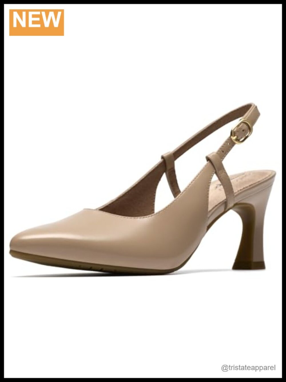 Leather Mid Heel Strap Pump Business Casual Comfort